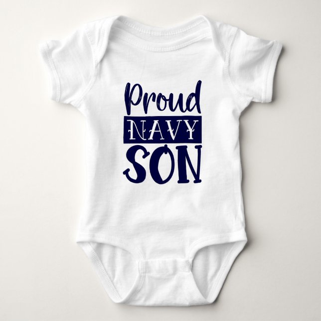 Body Para Bebé Orgulloso Naval Son Baby Bodysuit (Anverso)