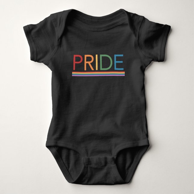 Body Para Bebé Orgulloso Rainbow Black Baby Bodysuit (Anverso)