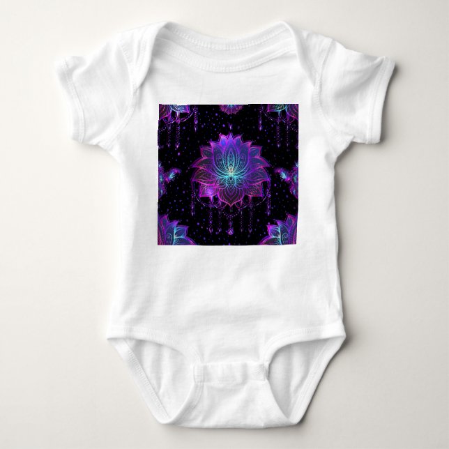 Body Para Bebé Ornate Lotus Flower Seamless Symbol (Anverso)