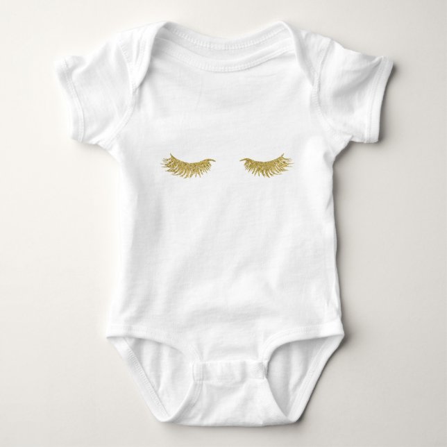 Body Para Bebé Oro Eyelashes Moda Bebé Tutu Bodysuit (Anverso)
