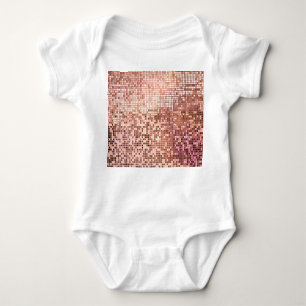 Body Para Bebé oro Rosa: mosaicos cuadrados.