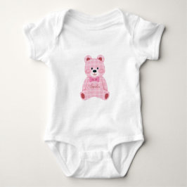 Body Para Bebé Osito de cuadros rosados