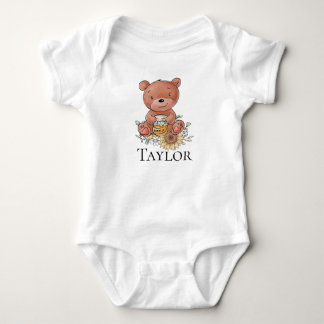 Body Para Bebé Osito de Miel Pequeño y Lindo con Nombre Personali