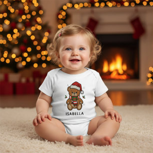 Body Para Bebé Osito de Navidad con Nombre Personalizado