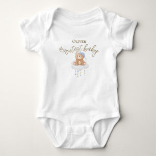 Body Para Bebé Osito de nombre de bebé lindo en nube