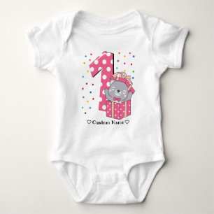 Body Para Bebé Osito de nombre personalizado adorable de primer c