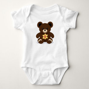 Body Para Bebé Osito de peluche marrón bebé dulce animal de dibuj