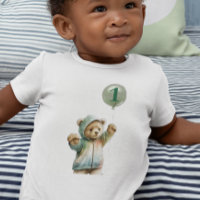 Osito lindo acuarela 1er primer cumpleaños Globo