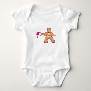 Body Para Bebé Oso al pintar con pincel y pintura