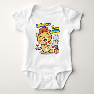 Body Para Bebé Oso comiendo pizza 