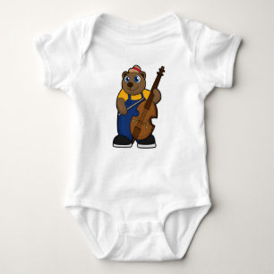 Body Para Bebé Oso como músico con guitarra