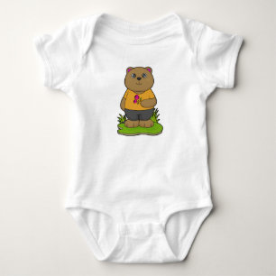 Body Para Bebé Oso con flores