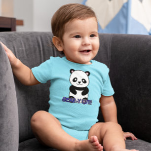 BODY PARA BEBÉ OSO CUTE PANDA AZUL (DELANTERO Y TRASERO)
