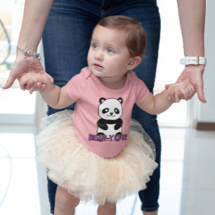 BODY PARA BEBÉ OSO CUTE PANDA ROSA (DELANTERO Y POSTERIOR)