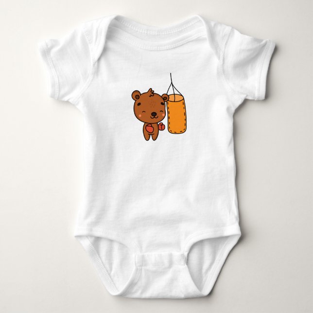 Body Para Bebé Oso De Boxeo Adorable (Anverso)