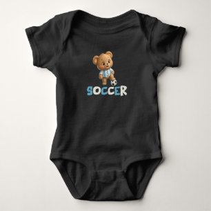 Body Para Bebé Oso de Fútbol, Animal Deportivo y Lindo