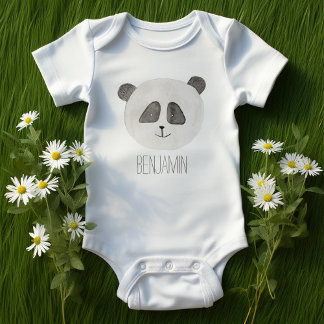 Body Para Bebé Oso de Panda de color de agua adorable