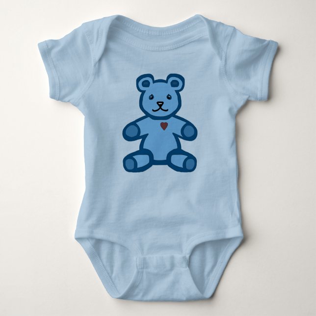 Body Para Bebé Oso de peluche azul (Anverso)