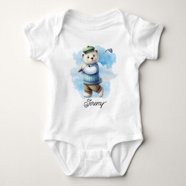 Body Para Bebé Oso de peluche de golf adorable (Anverso)