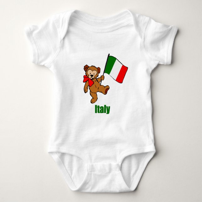 Body Para Bebé Oso de peluche de Italia (Anverso)