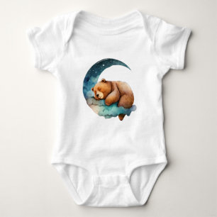 Body Para Bebé Oso de peluche durmiendo en la luna creciente