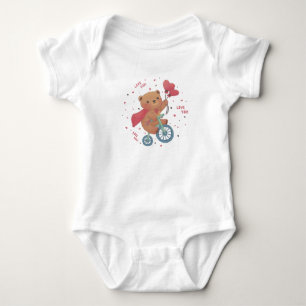 Body Para Bebé Oso de peluche en bicicleta: ¡Te amo!