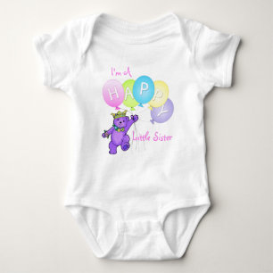Body Para Bebé Oso de peluche feliz de la pequeña hermana