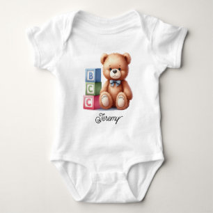 Body Para Bebé Oso de peluche lindo con bloques