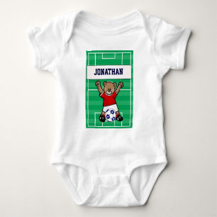 Body Para Bebé Oso de peluche lindo personalizado del fútbol