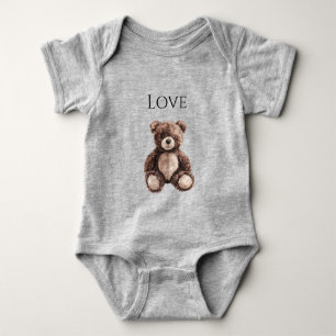 Body Para Bebé Oso de peluche marrón chocolate lindo