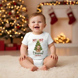 Body Para Bebé Oso de peluche personalizado Mi primer Navidad Per