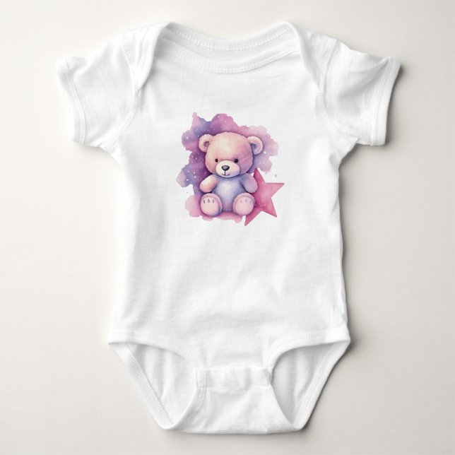 Body Para Bebé Oso de peluche Pink Star (Anverso)
