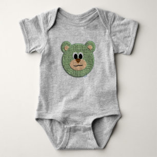 Body Para Bebé Oso de peluche verde texturizado