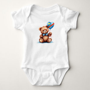 Body Para Bebé oso de peluche y bandera de la República Democráti