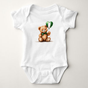 Body Para Bebé oso de peluche y globo con la bandera nigeriana.