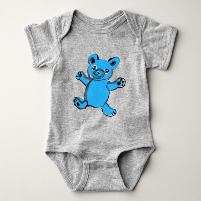Body Para Bebé Oso de tedys skyblue (Anverso)