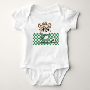 Body Para Bebé Oso lindo con bola de fútbol