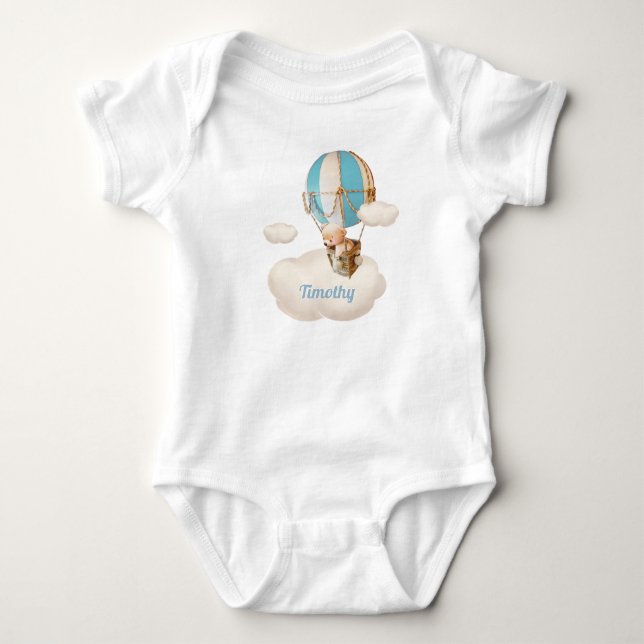 Body Para Bebé Oso lindo en traje de bebé con globo de aire calie (Anverso)