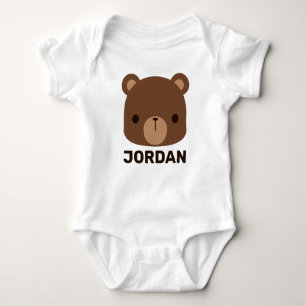 Body Para Bebé Oso marrón lindo con nombre personalizado