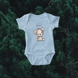 Body Para Bebé Oso Marrón Mono Adorable