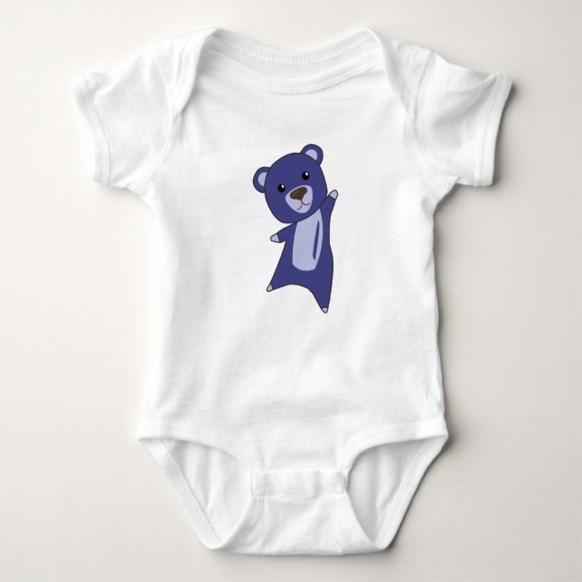 Body Para Bebé Oso Osito Little Bear Azul Animales Divertidos Par (Anverso)