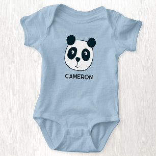 Body Para Bebé Oso Panda Bonito Nombre Personalizado