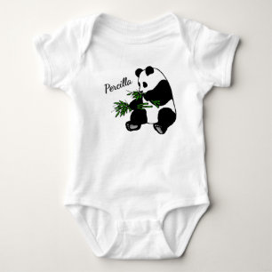 Body Para Bebé Oso Panda Gigante Come Nombre de Bambú  