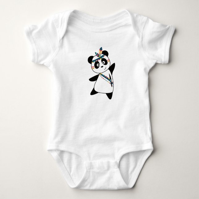 Body Para Bebé Oso Panda Indio Moda Teddy Pluma Lindo (Anverso)