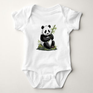 Body Para Bebé Oso Panda Lindo y de Moda con Bambú Verde