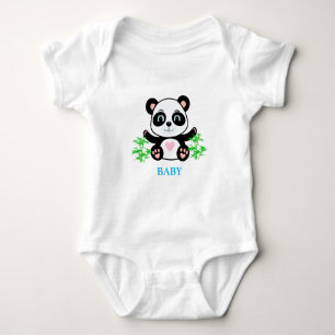 Body Para Bebé Oso Panda & Plantas de Bambú
