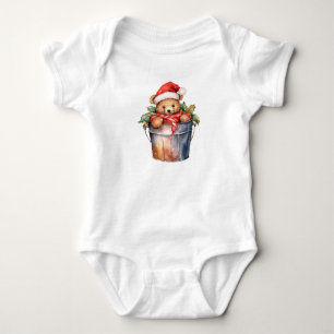 Body Para Bebé Oso Papá Noel guapo