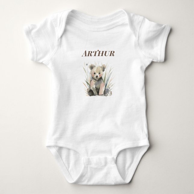 Body Para Bebé Oso Personalizado del Bosque (Anverso)