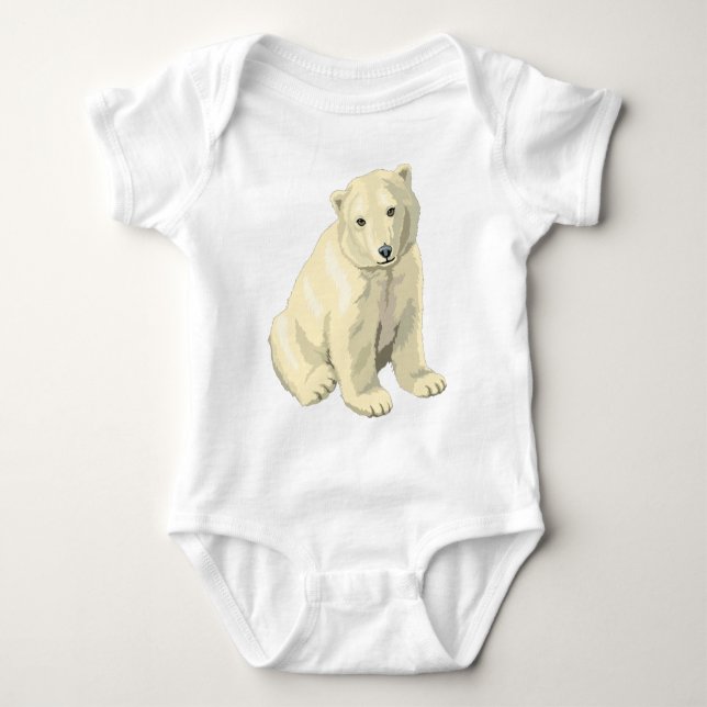 Body Para Bebé Oso Polar Acurrucable (Anverso)