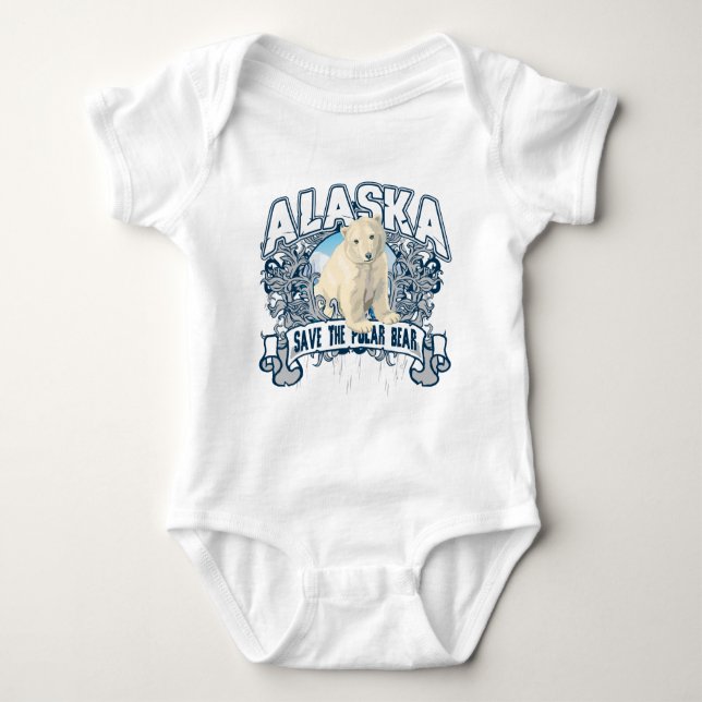 Body Para Bebé Oso polar Alaska (Anverso)